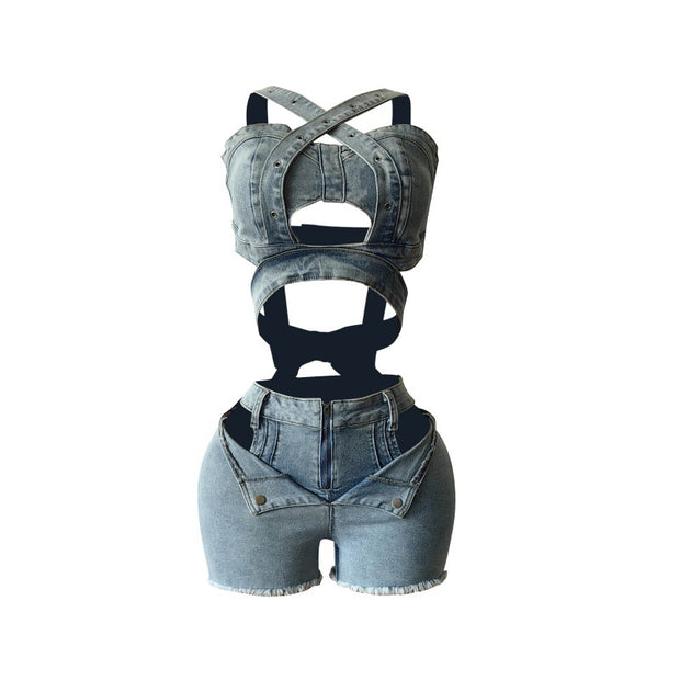 The Viral Denim Body Romper — “Snatched & Ready” Edition