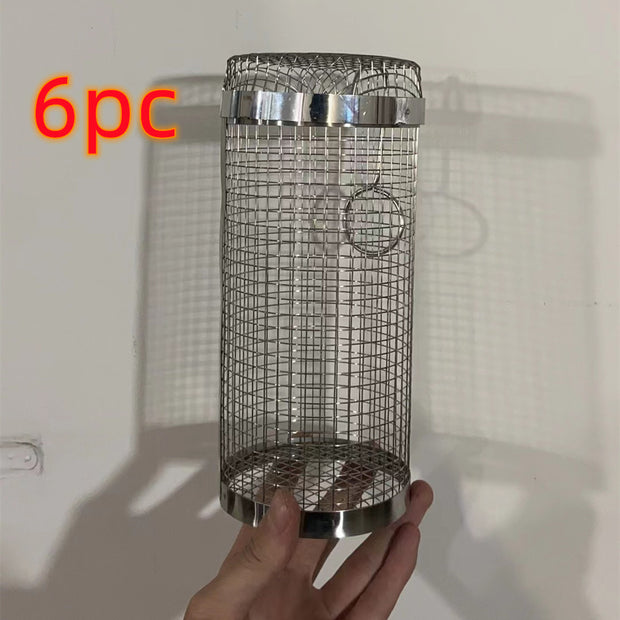 Rolling BBQ Grill Basket – Stainless Steel Rotating Barbecue Basket for Vegetables & Meat
