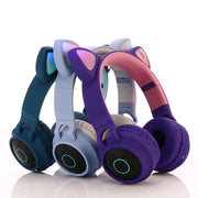 Wireless Cat Ear Bluetooth Headphones – LED Light Up Kids & Adult Headset with Mic, Foldable Design, Stereo Sound, and Rechargeable Battery