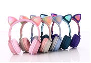 Wireless Cat Ear Bluetooth Headphones – LED Light Up Kids & Adult Headset with Mic, Foldable Design, Stereo Sound, and Rechargeable Battery