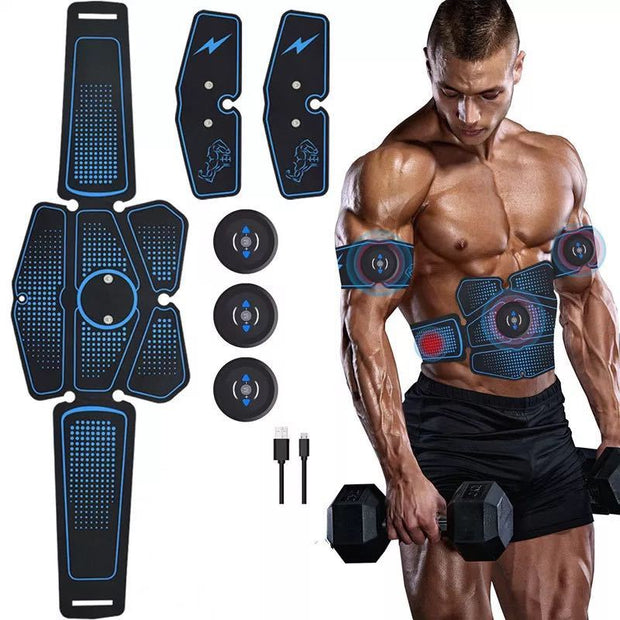 EMS Abs Trainer – Rechargeable Muscle Stimulator Belt & Pads for Core and Arms