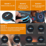 EMS Abs Trainer – Rechargeable Muscle Stimulator Belt & Pads for Core and Arms
