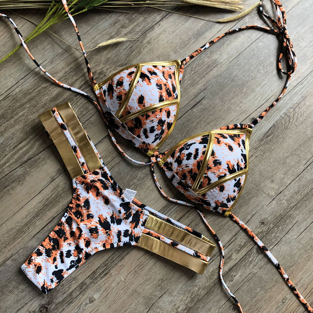 Women’s Strappy Bikini Set – Padded Swimwear for Beach & Pool