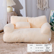 Luxury Plush Pet Sofa Bed – Soft Faux Fur Couch for Cats & Small Dogs | Washable, Non-Slip & Supportive Cushion