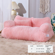 Luxury Plush Pet Sofa Bed – Soft Faux Fur Couch for Cats & Small Dogs | Washable, Non-Slip & Supportive Cushion