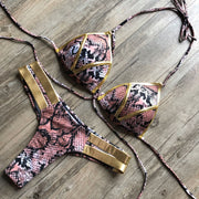 Women’s Strappy Bikini Set – Padded Swimwear for Beach & Pool