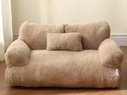 Luxury Plush Pet Sofa Bed – Soft Faux Fur Couch for Cats & Small Dogs | Washable, Non-Slip & Supportive Cushion