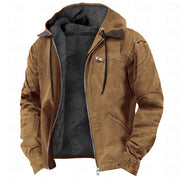 Men’s Hooded Winter Jacket – Warm Polyester Outerwear with Pockets (S–5XL, Multiple Colors)