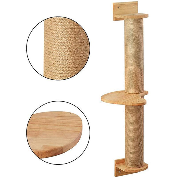 Wall-Mounted Cat Tower — Rotatable Climbing & Scratching Post