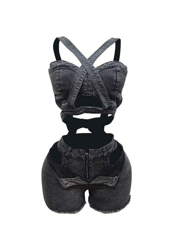 The Viral Denim Body Romper — “Snatched & Ready” Edition