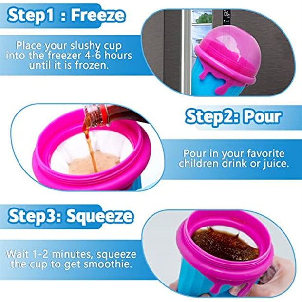 500ml Magic Slushy Maker Cup – Quick-Freeze Smoothie & Ice Cream Squeeze Cup