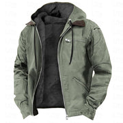 Men’s Hooded Winter Jacket – Warm Polyester Outerwear with Pockets (S–5XL, Multiple Colors)