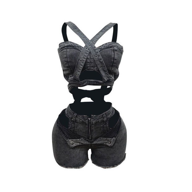 The Viral Denim Body Romper — “Snatched & Ready” Edition
