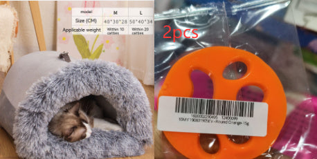 Fluffy Pet Cave Bed – Warm Plush Nest for Cats & Small Dogs