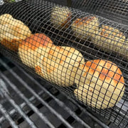Rolling BBQ Grill Basket – Stainless Steel Rotating Barbecue Basket for Vegetables & Meat