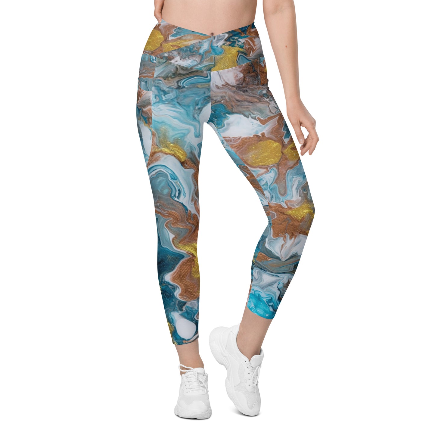 Crossover leggings with pockets