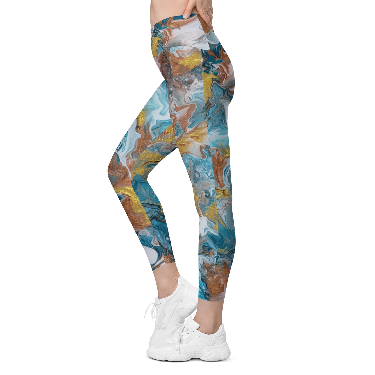 Crossover leggings with pockets