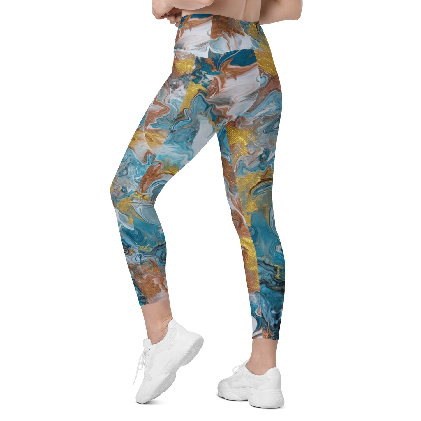 Crossover leggings with pockets