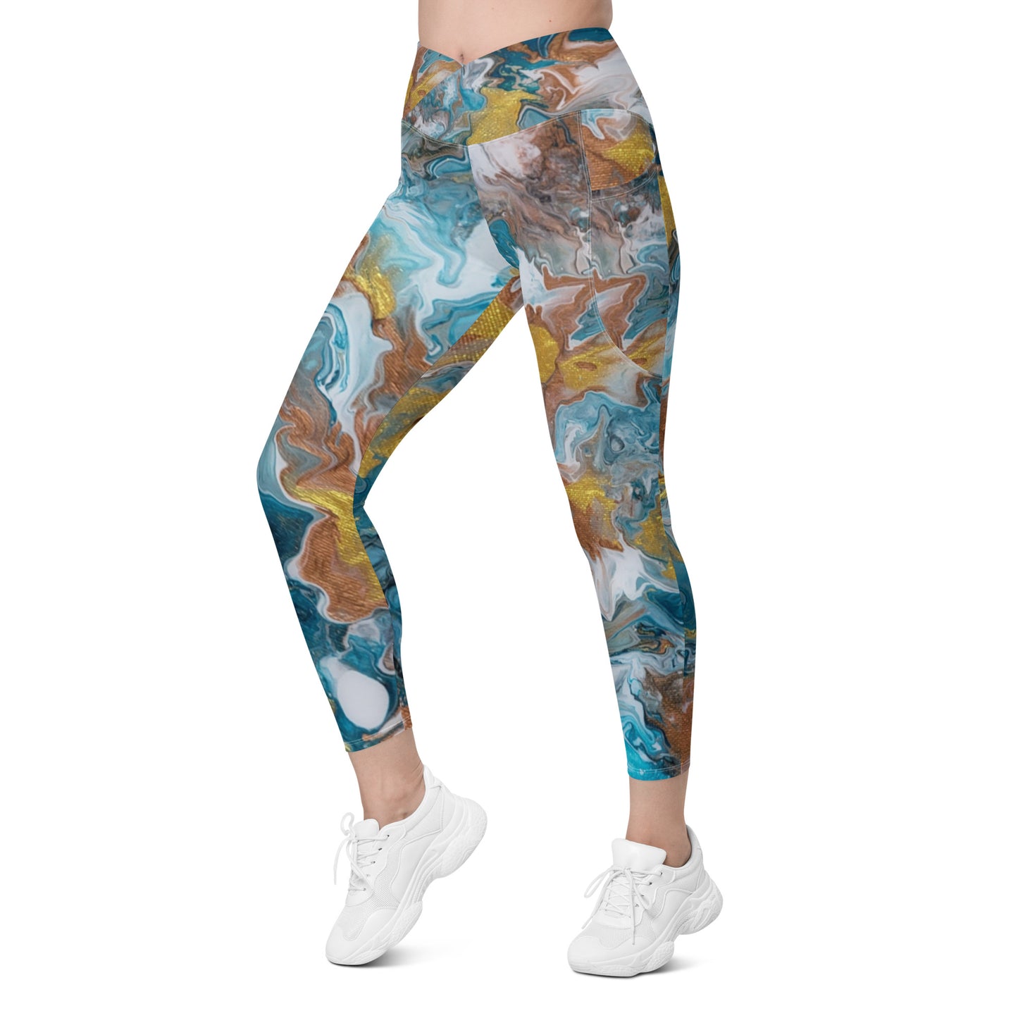 Crossover leggings with pockets