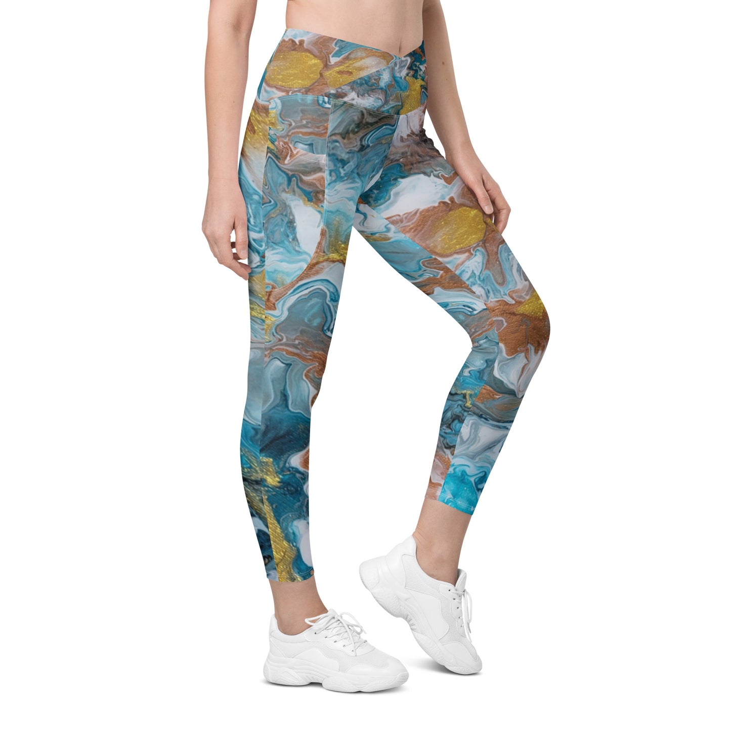 Crossover leggings with pockets